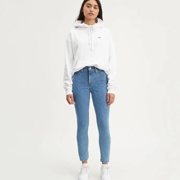 Levi's 311 Shaping Polka Dot Skinny Medium Wash Jeans - Picture 2 of 16